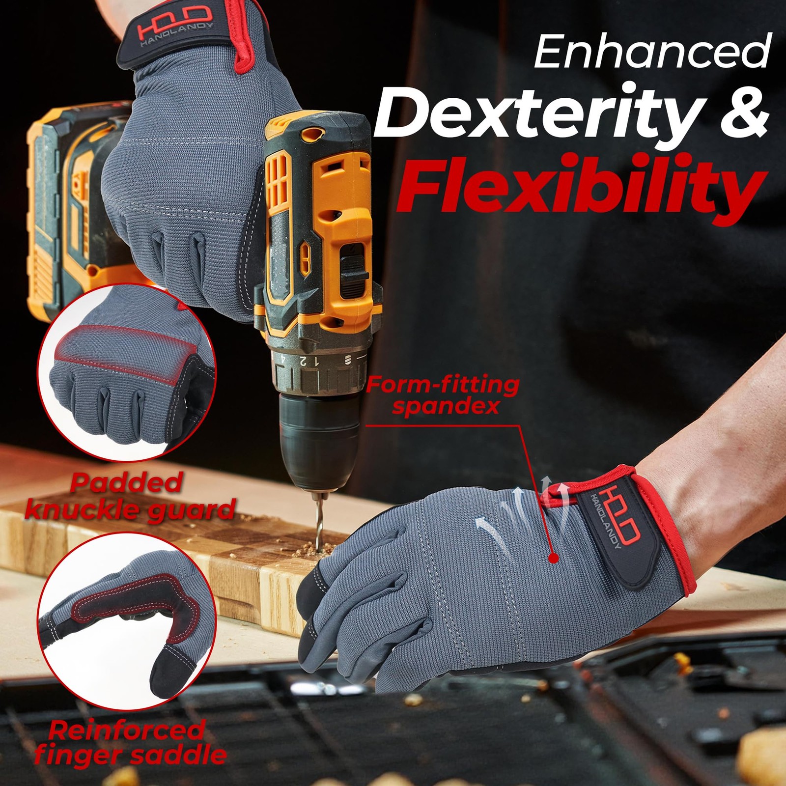 Work Gloves for Men & Women Utility Mechanic Working Gloves Touch Screen