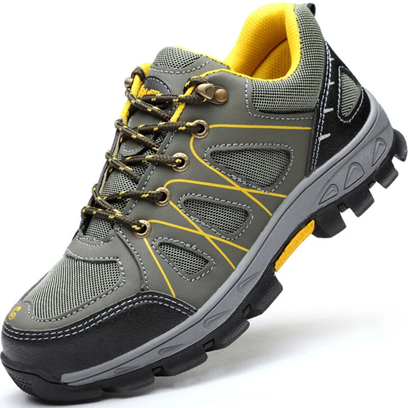 Men’s Breathable Work Shoes With Steel Toe Safety Shoes Men Women Work Sneakers