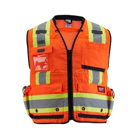 Milwaukee Tool 48-73-5167 Class 2 Surveyor’s High Visibility Orange Safety Vest