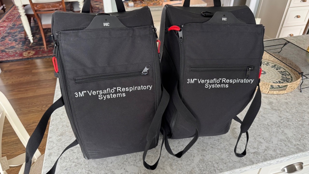 3M TR-601N Versaflo PAPR System Kits in storage cases. Set of 2 with 17 hoods.