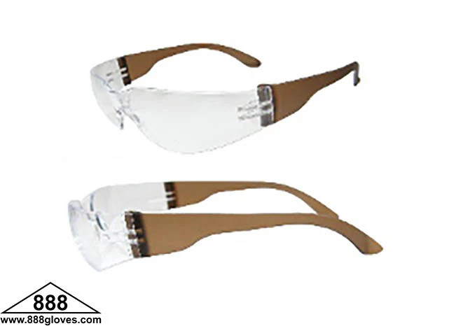 Clear Safety Glasses – Frameless Colored Temples – 99-T820X-C – 12 Pairs