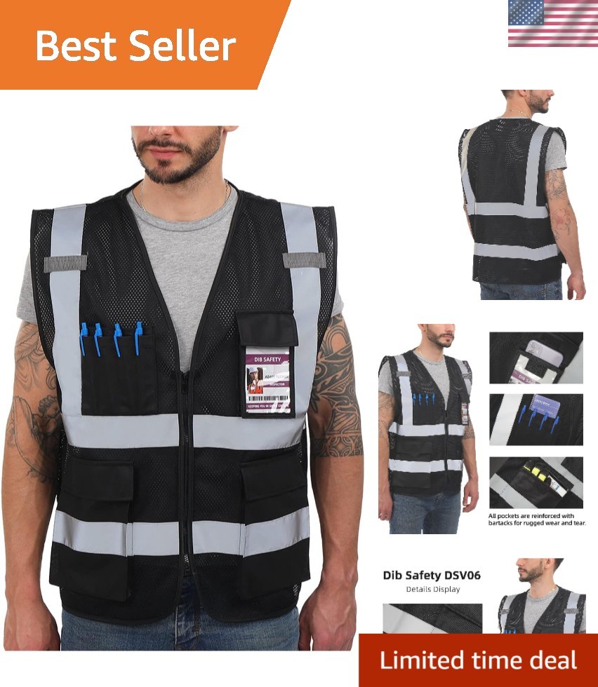 Reflective Safety Vest for Men & Women – ANSI Class 2, High Visibility Zipper…