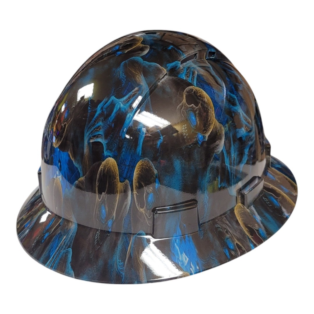 Skulls Full Brim Hard hat Blue