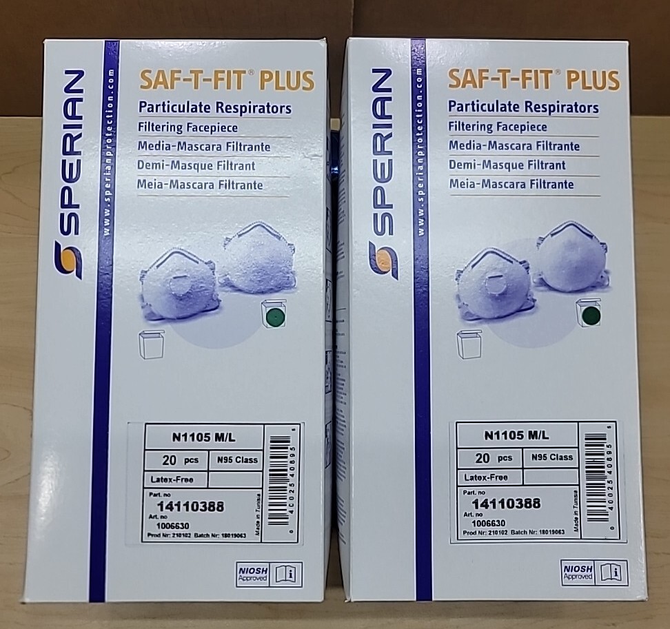 40 Honywel Sperian Saf-T-Fit Plus M/L Particulate Respirator Mask N1105 14110388