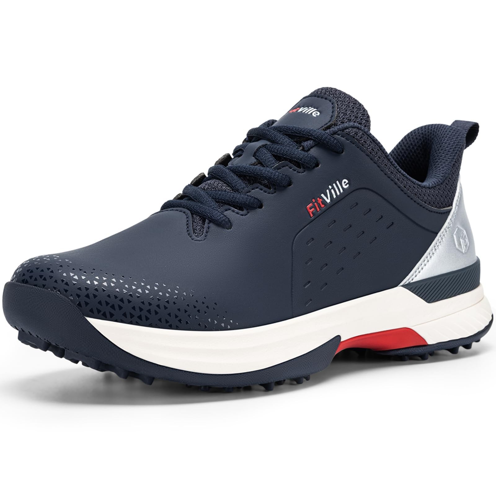 FitVille Extra Wide Men’s Golf Shoes Waterproof, Professional No-Slip Spiked …