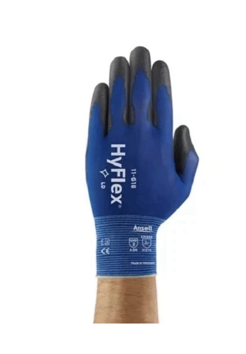 12 Pairs – Ansell HyFlex 11-618 Polyurethane Coated Precision Work Gloves Size-8