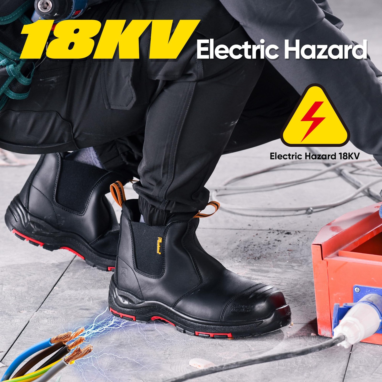 Men’s Heavy Duty Safety Work Boots, Black S3Safety…