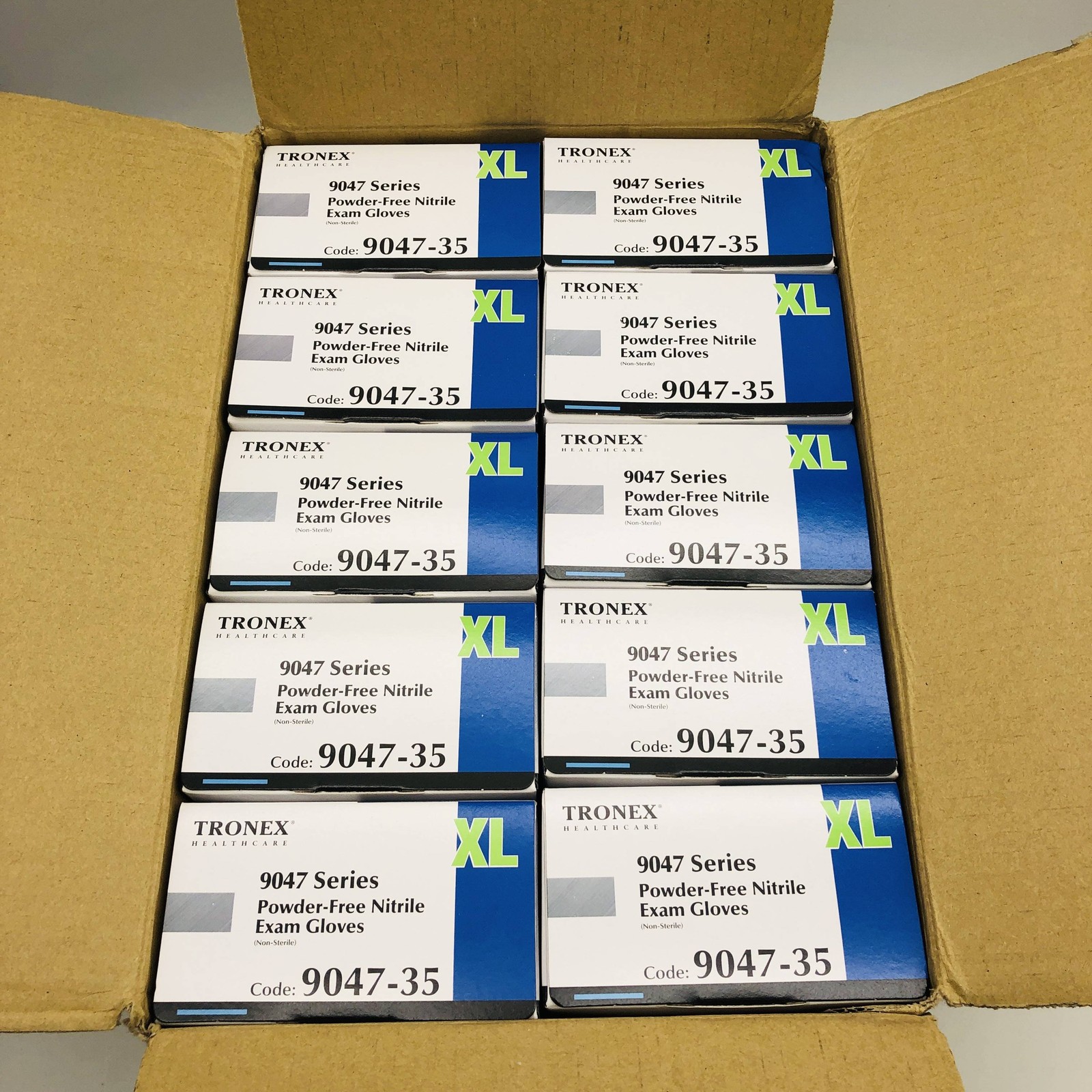 Tronex 9047-35 Disposable Gloves Nitrile Extra Large XL Black PF Case of 1000