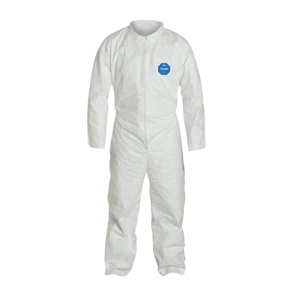 Dupont TY120S-3X Tyvek 400 Coverall Plain Suit Zipper Front Case/25 Ea
