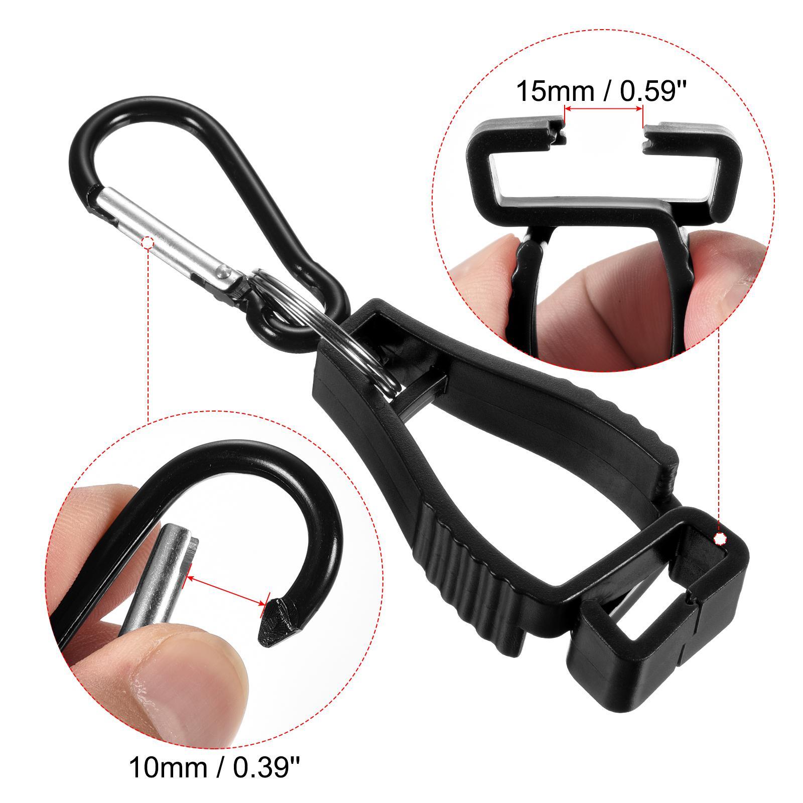 2pcs Glove Keeper, Gloves Grabber Clips Holder Hanger for Helmets, Black