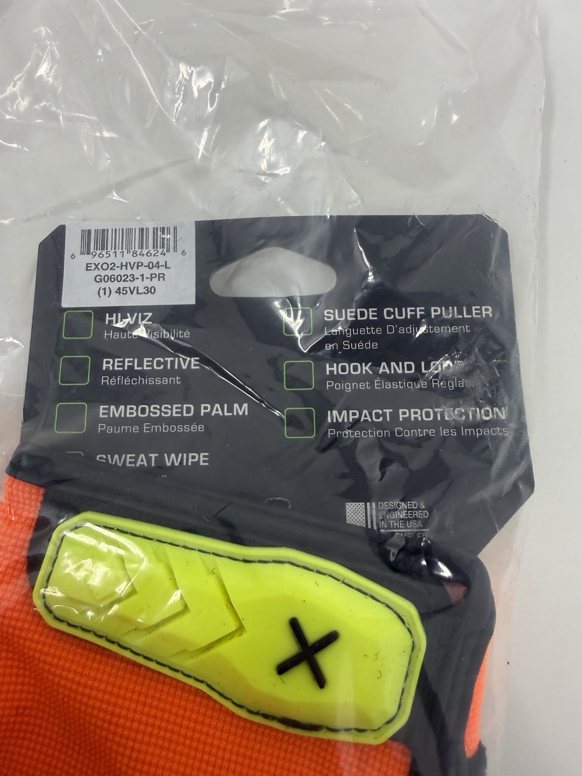 Ironclad Mens Work Gloves EXO Hi Viz Impact Large, Hi-Viz Yellow & Orange, Large