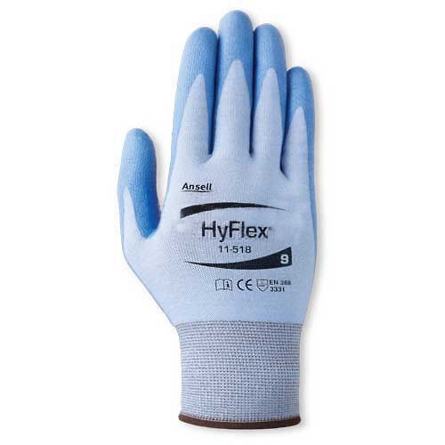 HyFlex174; 18-Gauge Seamless Knit Gloves Blue PU Palm Coat Small 1 Pair Lot of