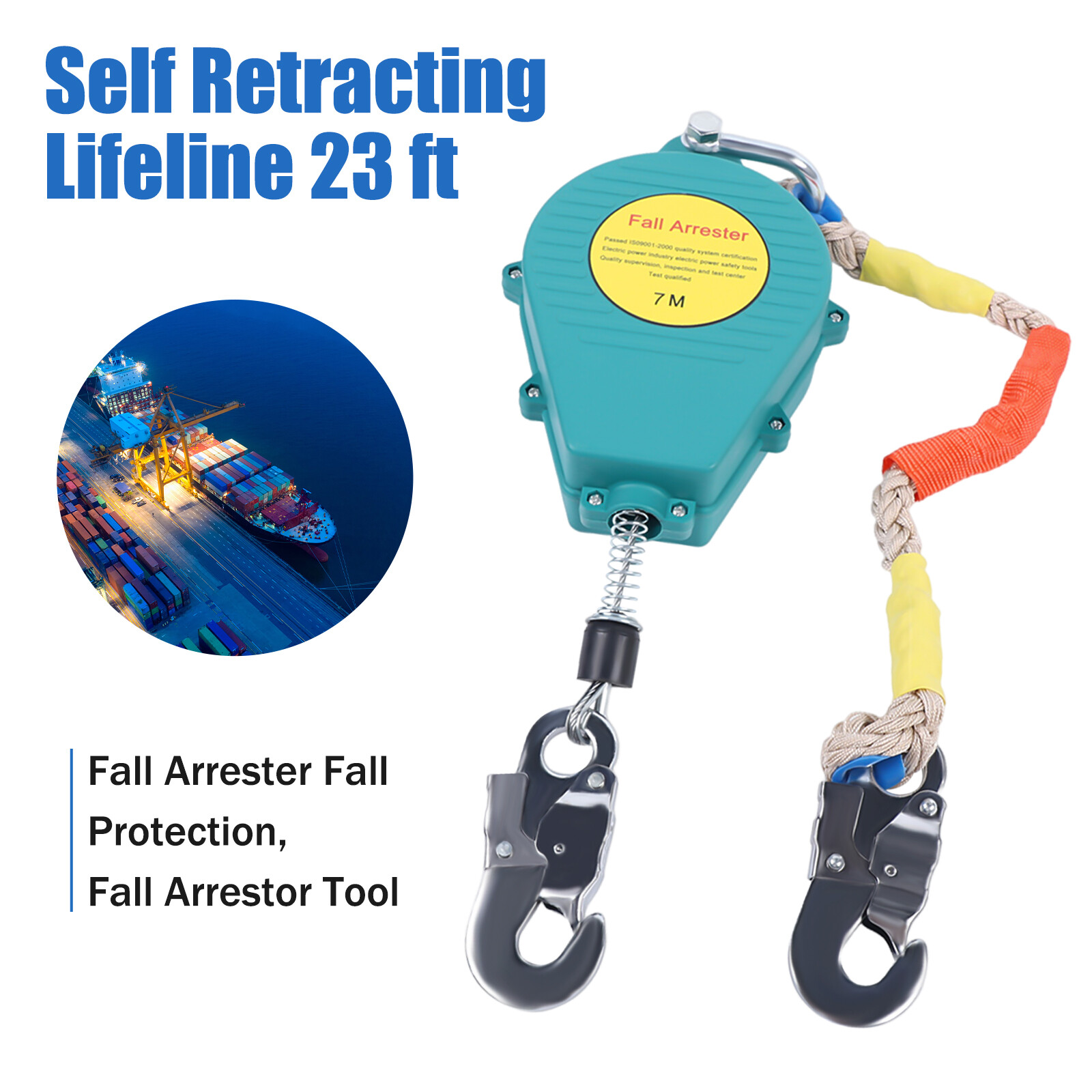 Anti-ratchet Double Braking Self Retracting Lifeline Fall Limiter Portable