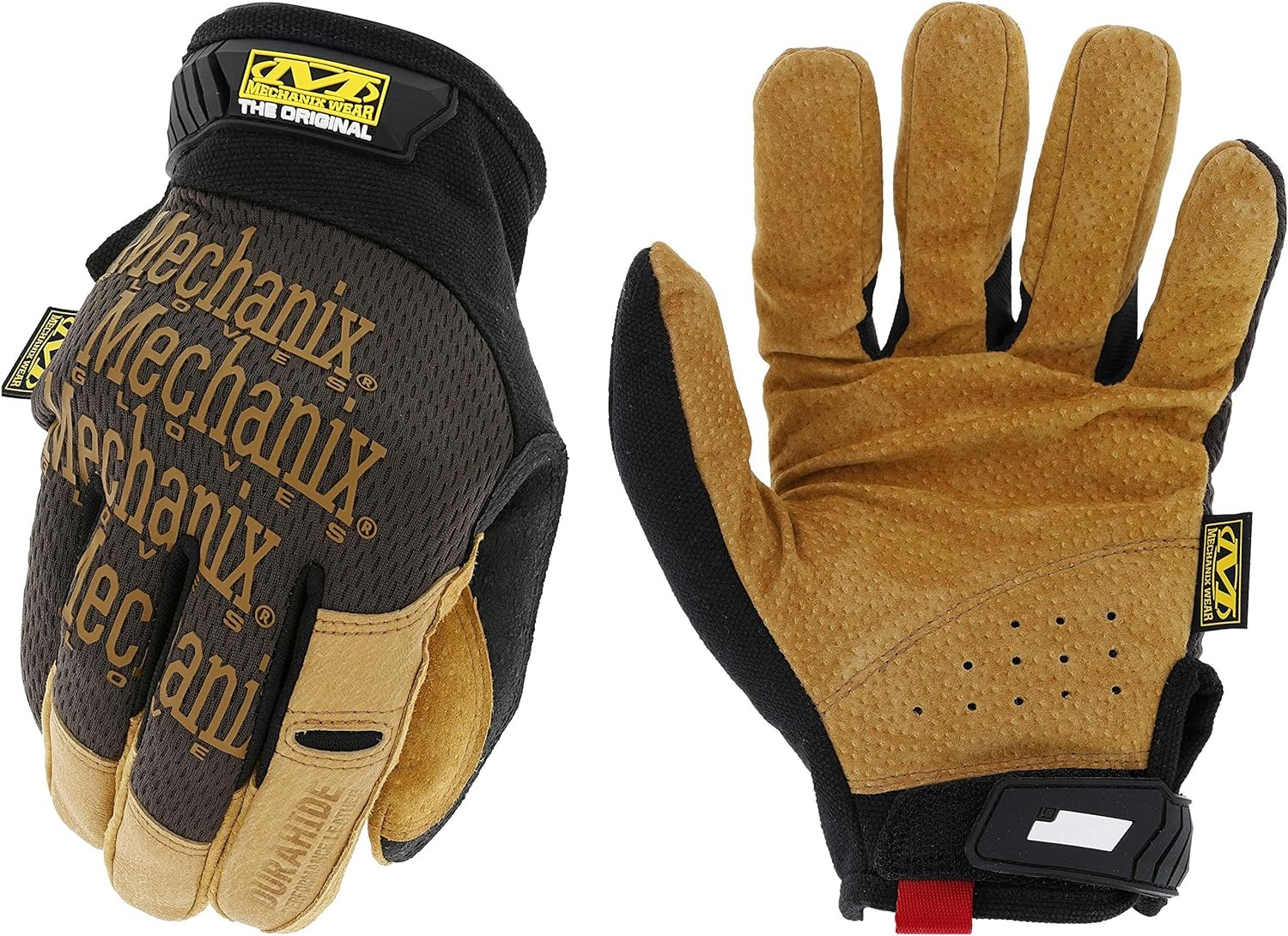 X-Large Durahide Leather Work Gloves with Secure Fit, Brown