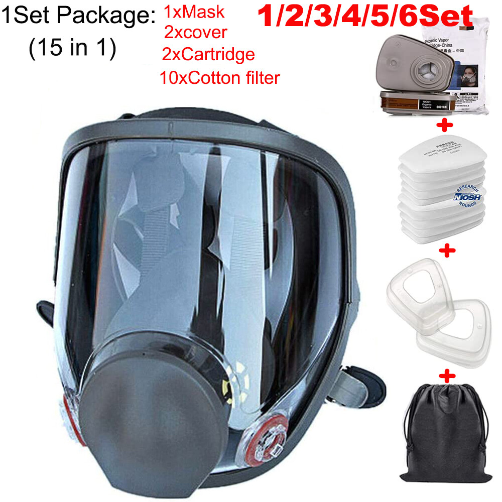 15 in 1 Full Face Gas Mask Facepiece Respirator For Painting Spraying 6800 Serie