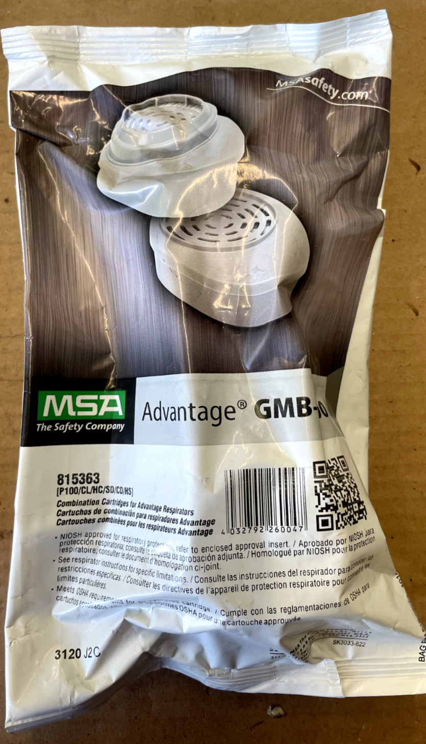 MSA Advantage GMB-P100 Combination Cartridges for Advantage Respirators 815363