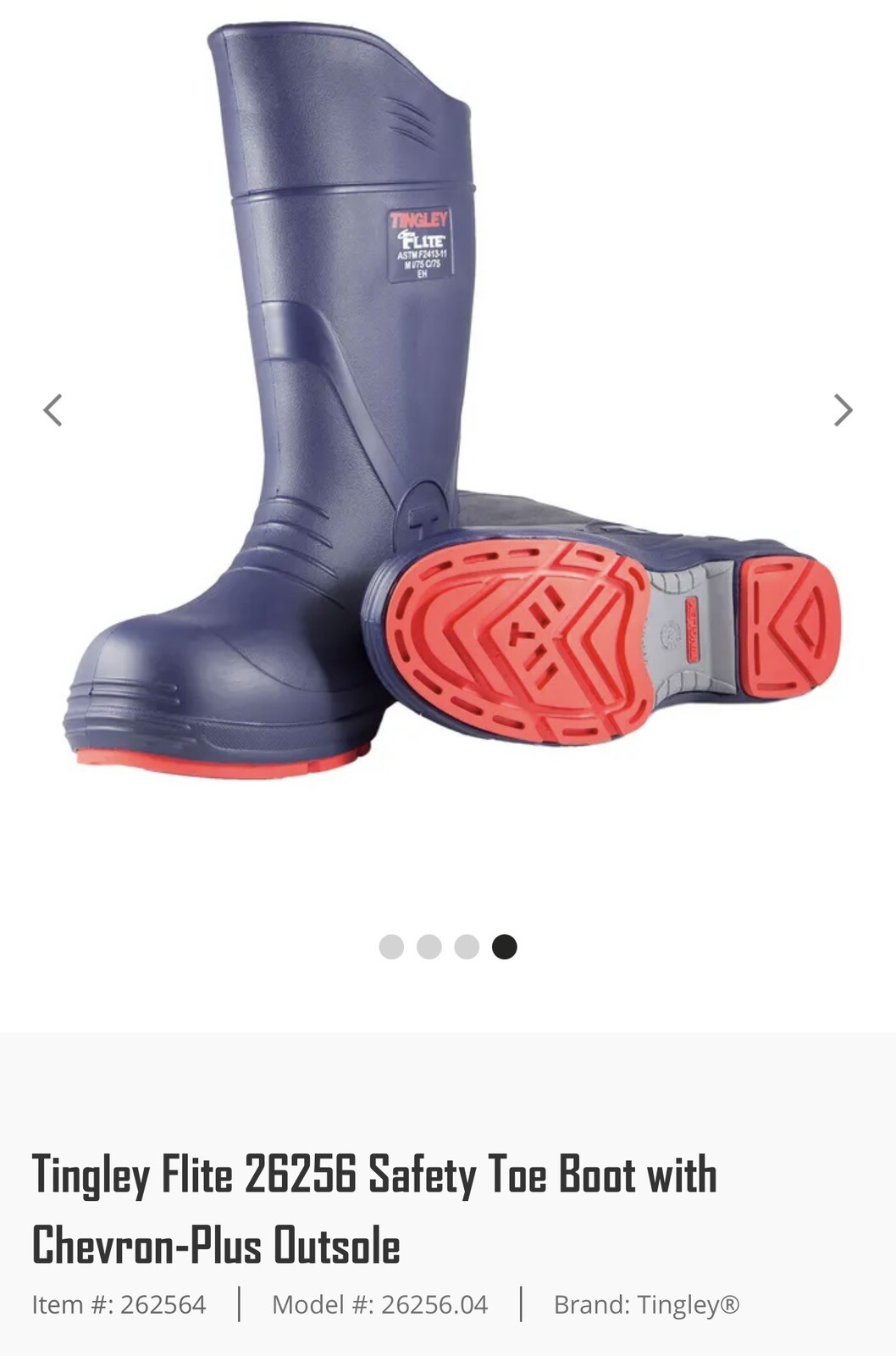 Box of 6 Pair. Tingley Flite 26256 Safety Toe Boot with Chevron-Plus Outsole.