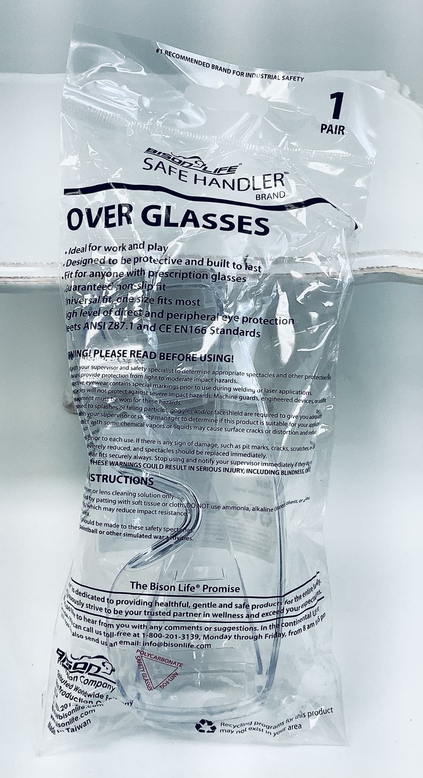 SAFE HANDLER Diamont Vented Over Glasses Safety Glasses 5 Pair Set- Clear