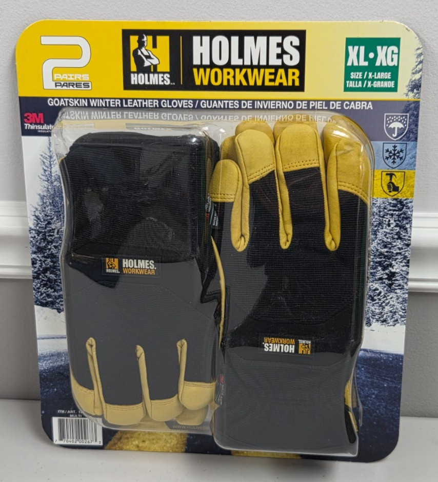 Holmes Workwear 2 Goatskin Winter Leather Gloves Size X-Large 3m Thinsulate NEW