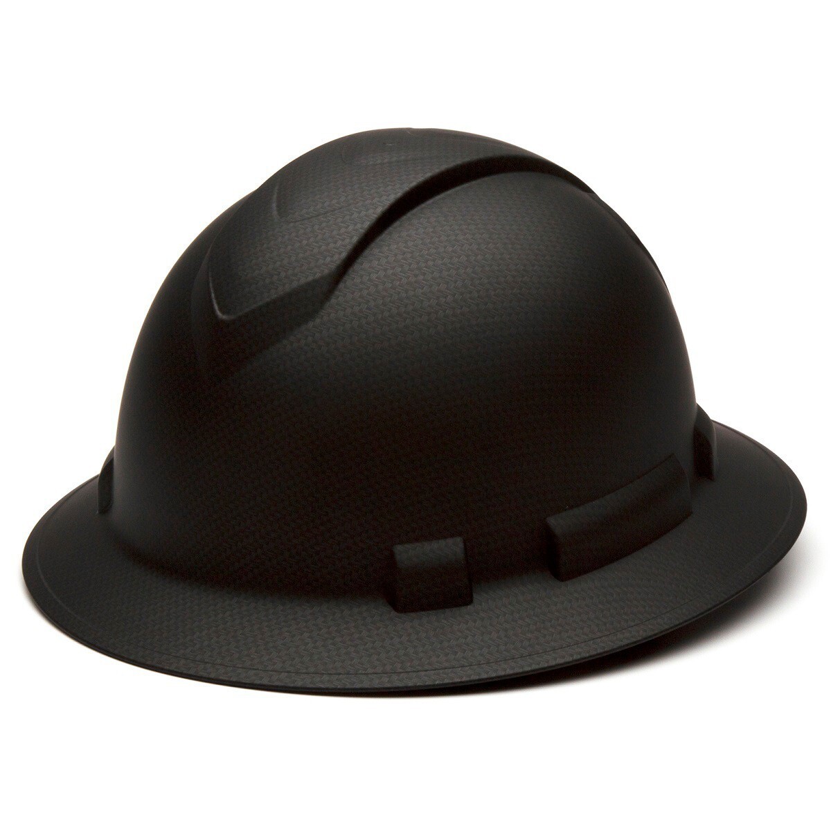 BLACK RIDGELINE FULL BRIM PROTECTIVE CONSTRUCTION SAFETY HARD HAT 4 PT RATCHET