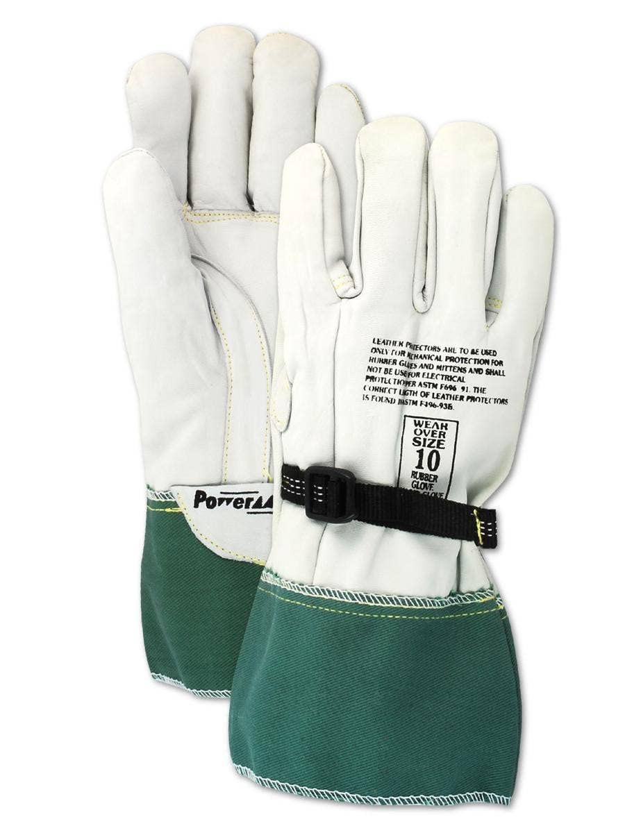 Leather Electrical Work Glove, 1 Pair, 9/L, 13 In., Electrician’S Glove with Pul