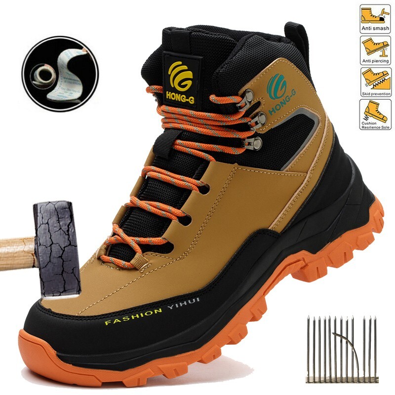 Men Protective Boot work life waterproof shoe anti piercing shoes Indestructible