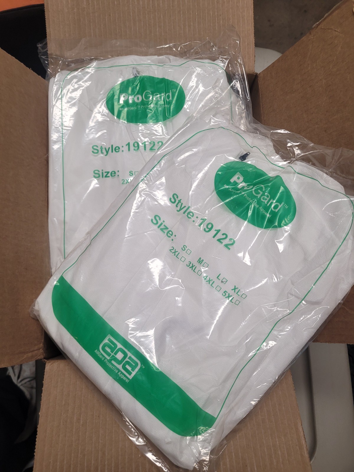 ProGard Disposable Coveralls, Large, White, LG-19122. 6PK