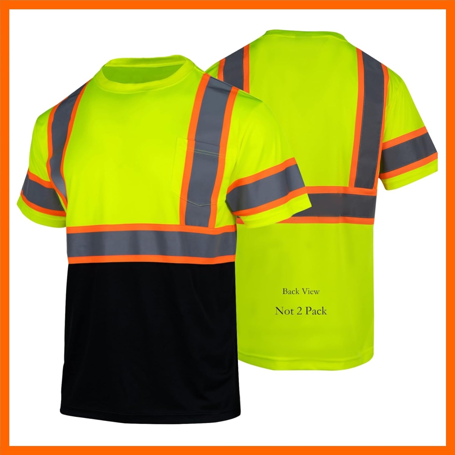 Safety Reflective High Visibility Shirt for Men ANSI Class 3 Hi Vis Construct…