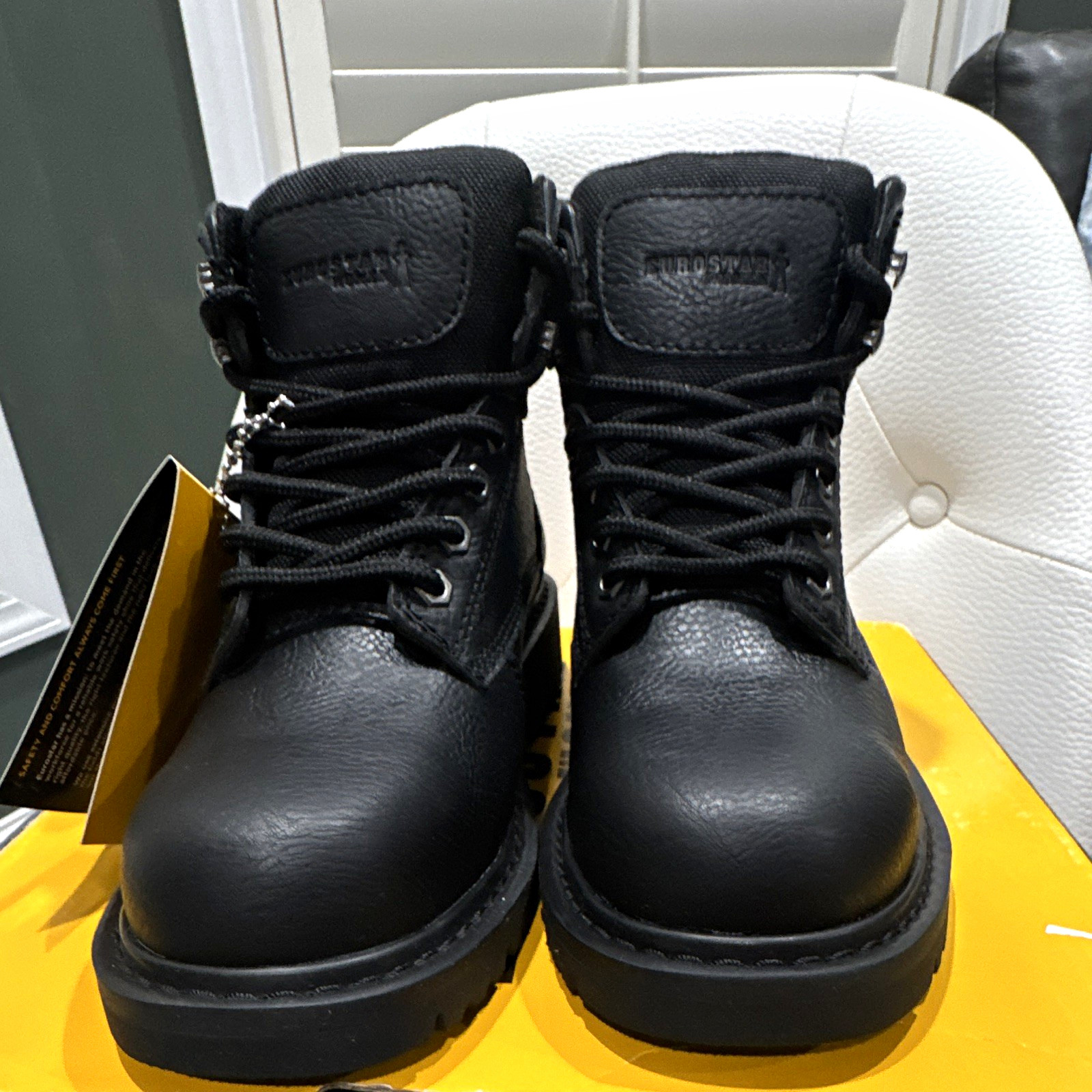 EUROSTAR Cascade Steel Toe Work Boots Black Women’s 6.5 M EH EU7628