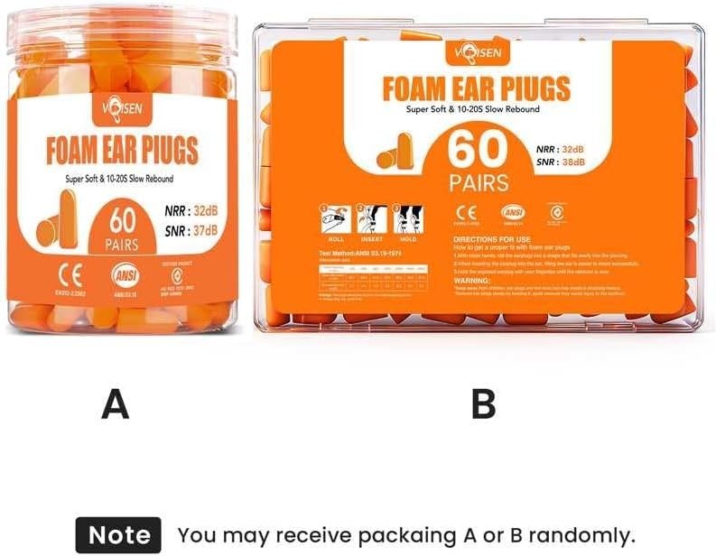 60 Pairs Foam Earplugs – Comfort Meets Noise Cancellation for All Ages