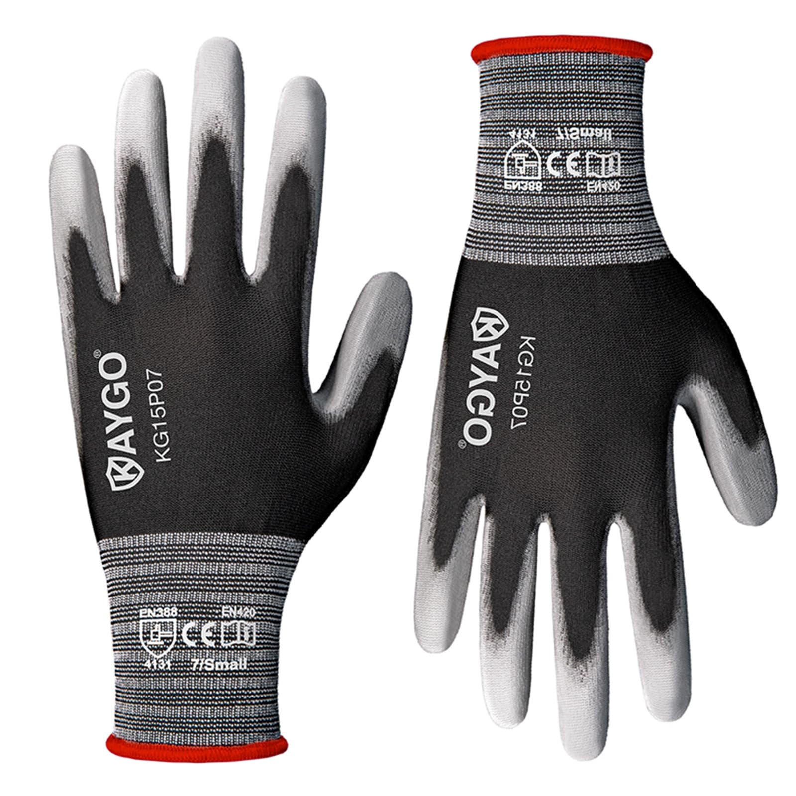 Ultra Thin PU Coated Safety Work Gloves, 12 Pairs Nylon Knit, High Dexterity …