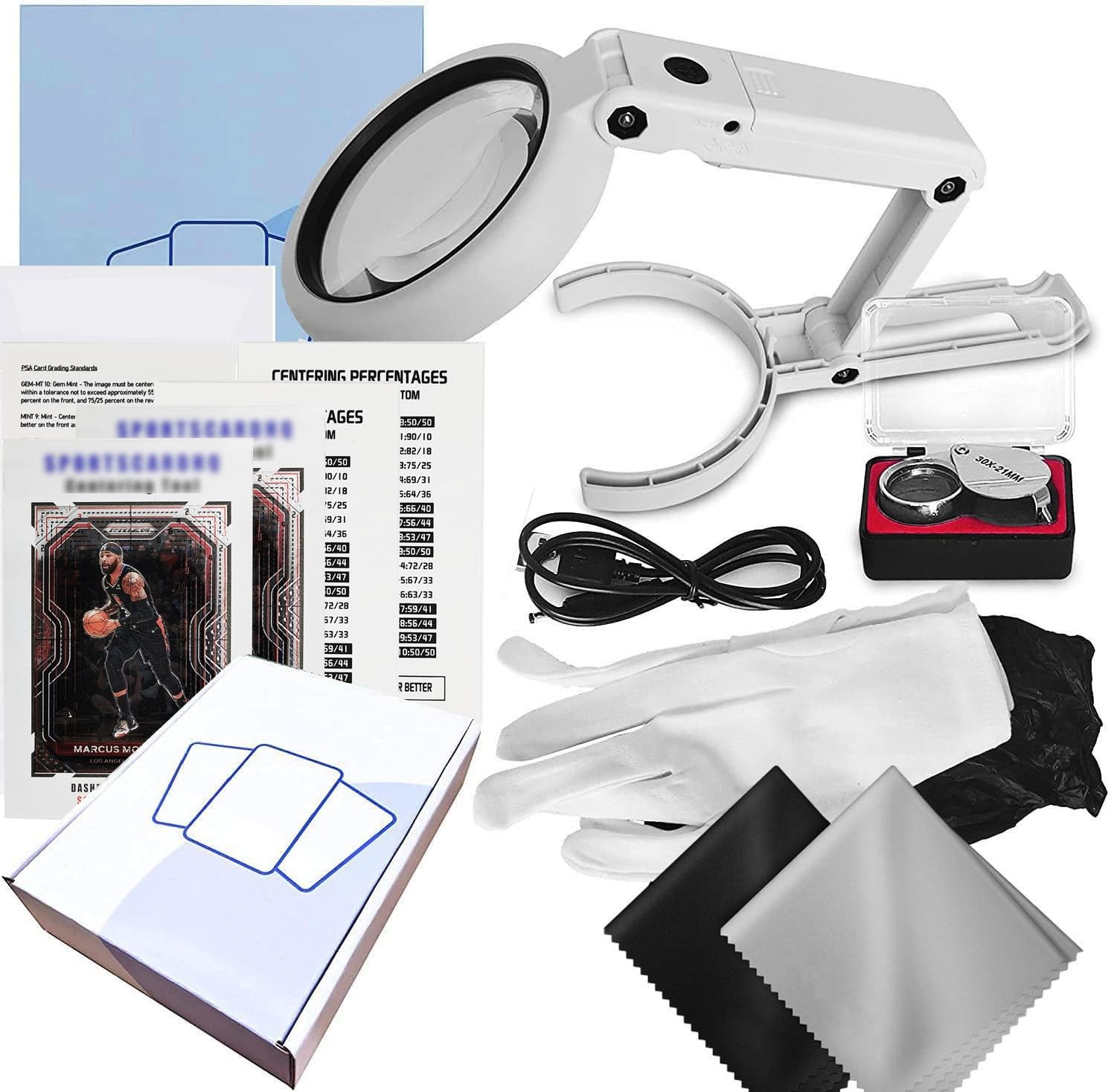 Card Grading Kit Centering Tool Measuring LEDs for Sports Trading Cards