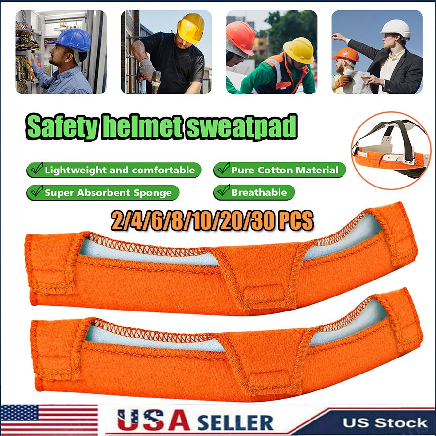 2-30X Universal Safety Helmet Sweatband Washable Cotton Hard Hat Liner Accessory