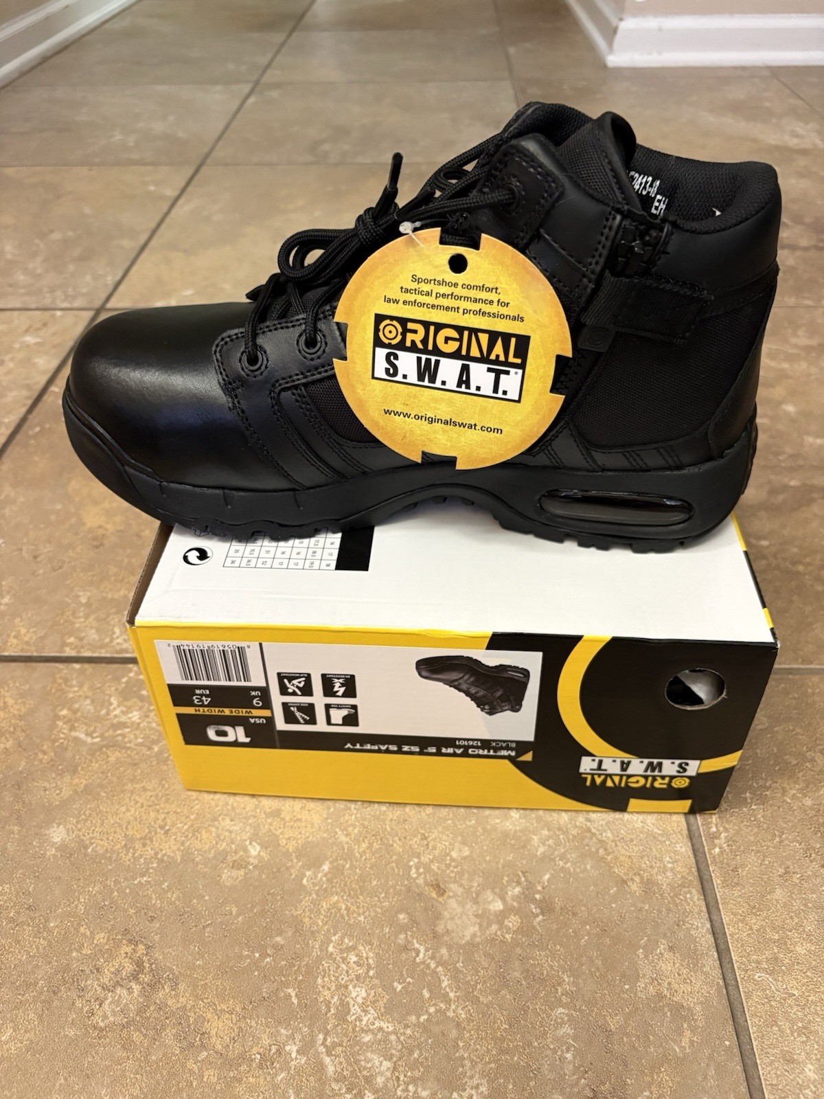 Original S.W.A.T. Metro Air 5″ SZ Safety Toe Work Boots Wide Size 10